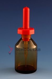 Polystop Amber Glass Dropping Bottle with Teat Pipette - 50ml - Pack of 10